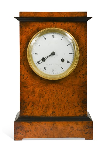 Lot 608 - A French burr elm bracket clock marked 'Ch. Oudin eleve de Breguet', mid 19th century