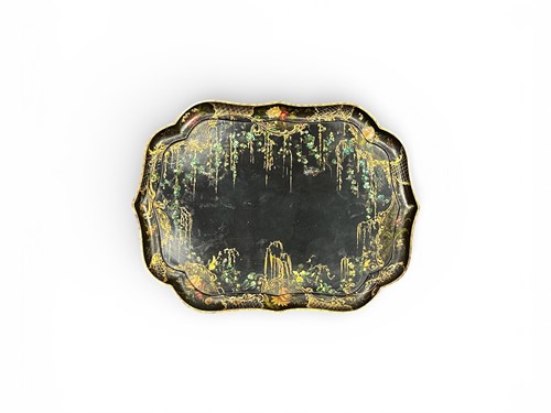 Lot 127 - A papier mache tray by Jennens & Bettridge,...
