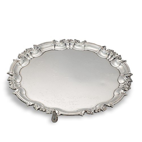 Lot 399 - A George V hallmarked silver salver