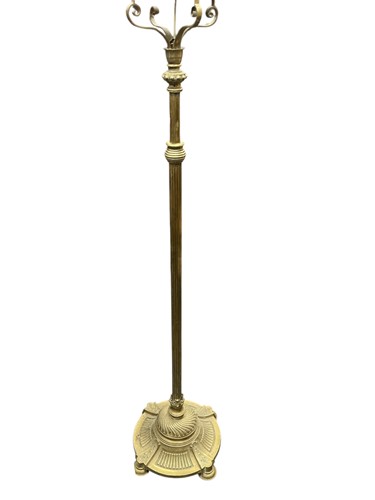 Lot 124 - A 19th century brass standard lamp, 143cm high...