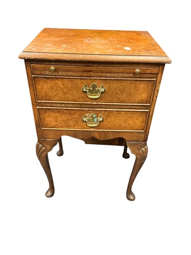 Lot 447 - A Queen Anne style Reproduction bedside table...