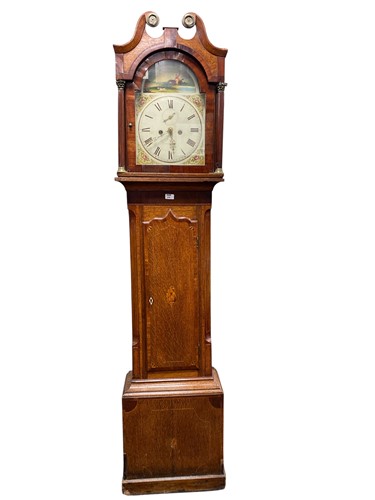 Lot 782 - An eight day oak and mahogany longcase clock, late 18th/early 19th century