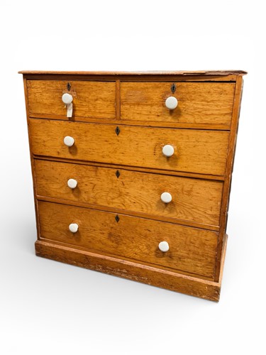 Lot 350 - A Victorian pine chest of drawers in original...