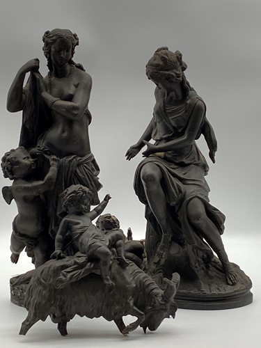 Lot 108 - Two late 19th century spelter figural groups;...