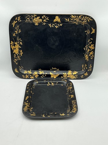 Lot 123 - Two 19th century papier mache and gilt trays