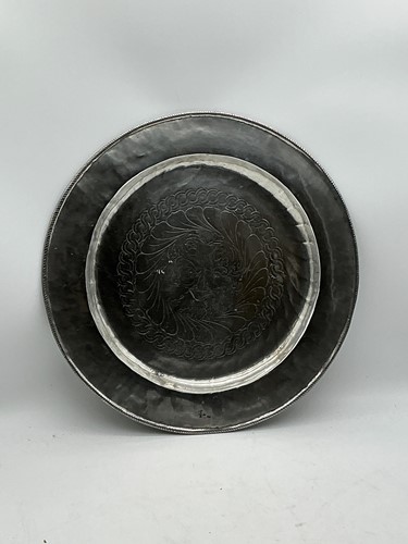 Lot 53 - Italian large pewter charger circa 1800...