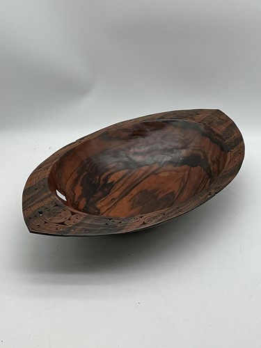 Lot 37 - Southeast Asian ceremonial dish, oval, wooden...
