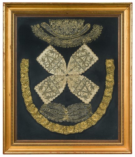Lot 329 - A selection of early textile and embroidery fragments, late 16th or early 17th century