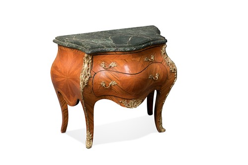 Lot 147 - A Louis XV style marble topped commode, 20th century