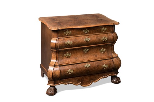 Lot 139 - A Dutch Walnut Bombé Commode, 19th century