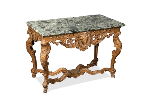 Lot 105 - A William Kent style giltwood and marble top table, late 19th century