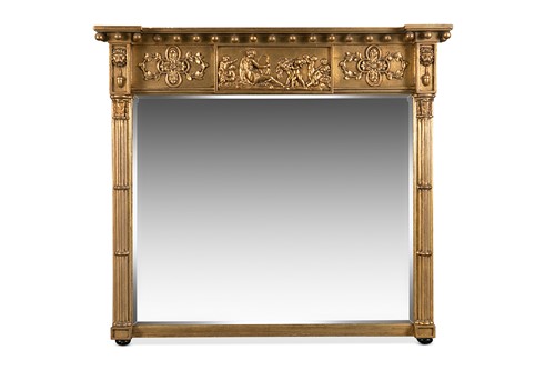Lot 112 - A Regency and later gilt framed overmantel mirror