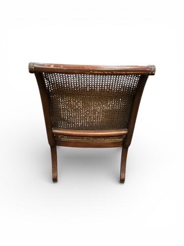 Lot 451 - Regency style bergere chair with reeded...
