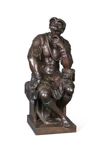 Lot 60 - A large bronze sculpture of Lorenzo de Medici, circa 1900