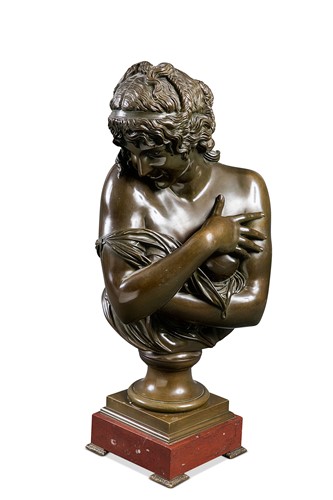 Lot 64 - After Jean-Antoine Houdon, a bronze bust of a lady