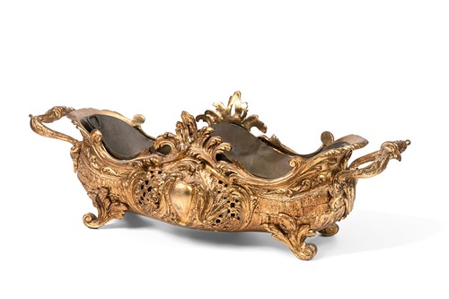 Lot 74 - A Rococo style gilt metal jardiniere, 20th century