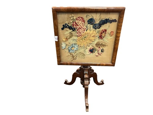 Lot 408 - A Victorian walnut tapestry top occasional...