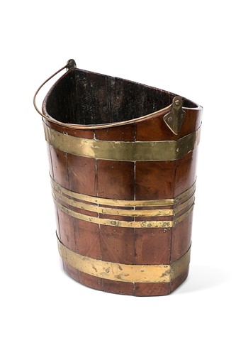 Lot 78 - A George III brass bound cooper bucket