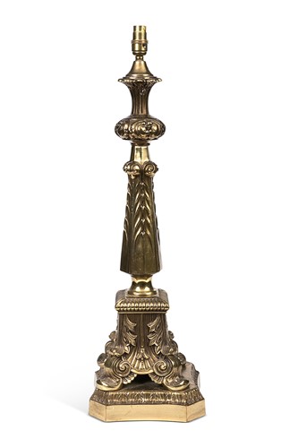 Lot 91 - A brass classical style lamp