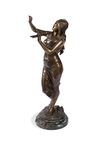 Lot 66 - After Edward Drouot, Nymph blowing pipes