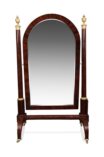 Lot 144 - An Empire mahogany cheval mirror, circa 1810