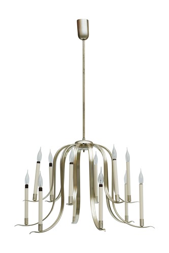 Lot 248 - A mid-century twelve branch chandelier