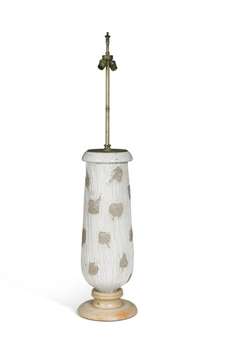 Lot 142 - A white glazed ceramic lamp, late 20th century