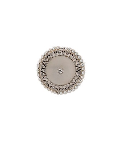 Lot 162 - An Edwardian diamond, pearl and rock crystal brooch