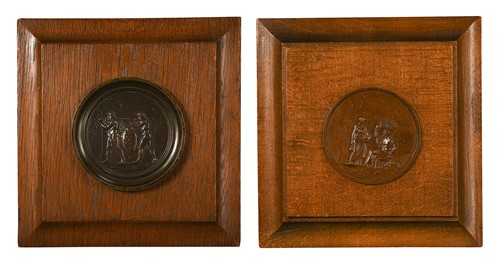 Lot 587 - Ferdinand Levillain (1837-1905), a bronze roundel