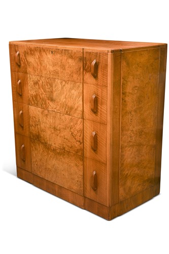 Lot 228 - An Art Deco walnut and burr walnut chest of drawers