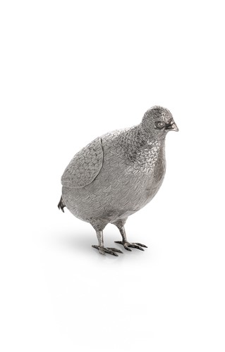 Lot 444 - A George V fine silver table partridge