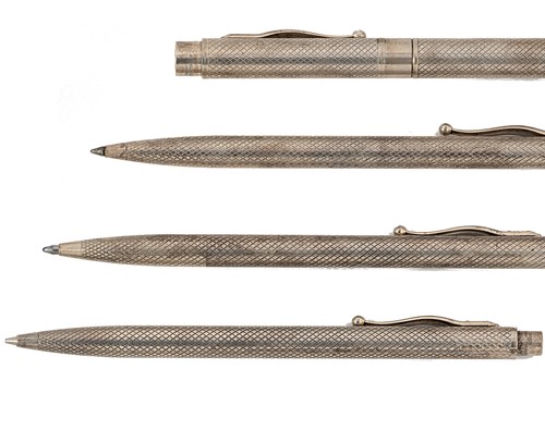 Lot 292 - A group of George Jensen silver pens and a pencil