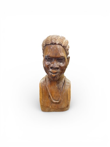 Lot 125 - An African tribal carved wood bust, believed...