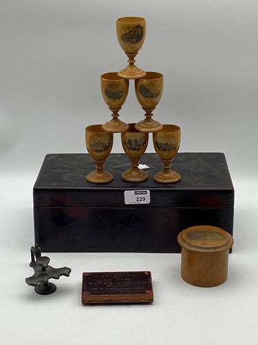 Lot 229 - Mixed collectables to include ebony inlaid...