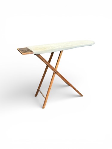 Lot 135 - Early 20th century calico covered wooden...