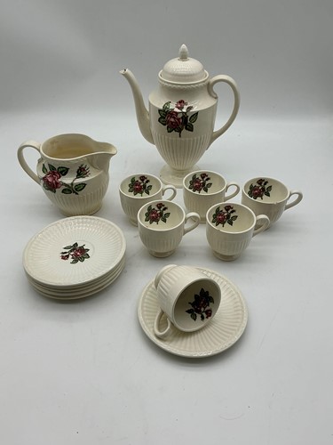 Lot 132 - Wedgwood Etruria Moss Rose coffee set...