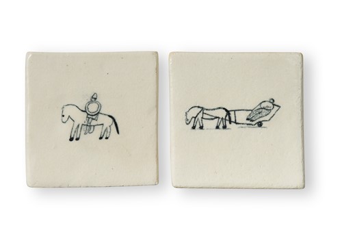 Lot 28 - Laura Carlin, two small tiles
