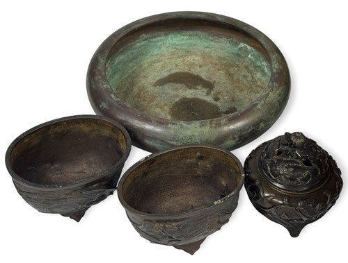 Lot 84 - A Japanese brass vase and cover, late Meiji Period