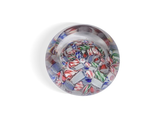 Lot 1 - A scrambled millefiori glass paperweight, probably Baccarat, mid-19th century