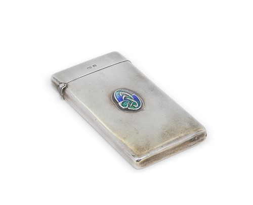 Lot 177 - Liberty & Co., a silver and enamel card case