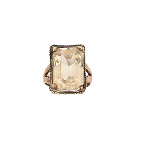 Lot 22 - A 9ct gold citrine cocktail dress ring