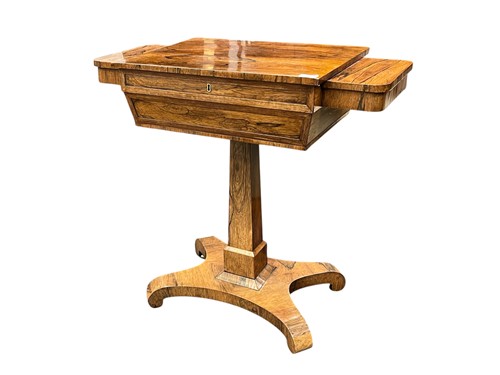 Lot 397 - A simulated rosewood work table, 19th...