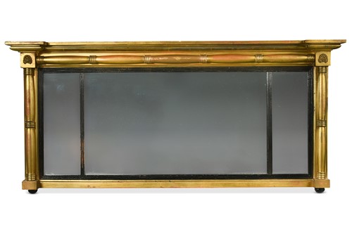 Lot 617 - A Regency gilt and gesso triple-plate overmantel mirror