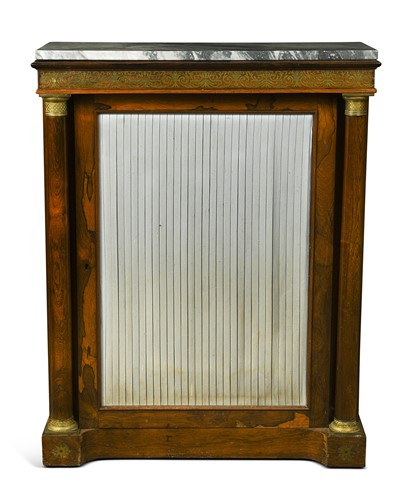 Lot 499 - A Regency brass inlaid rosewood side cabinet