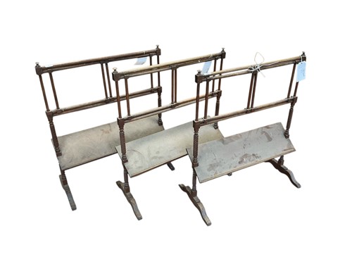 Lot 463 - Three turned wood clothes airing racks, each...