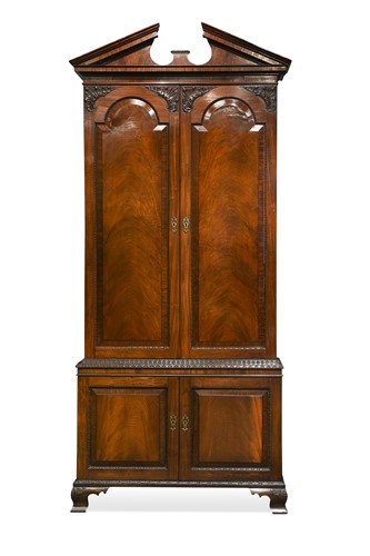 Lot 560A - A George II style mahogany bookcase cabinet, circa 1900
