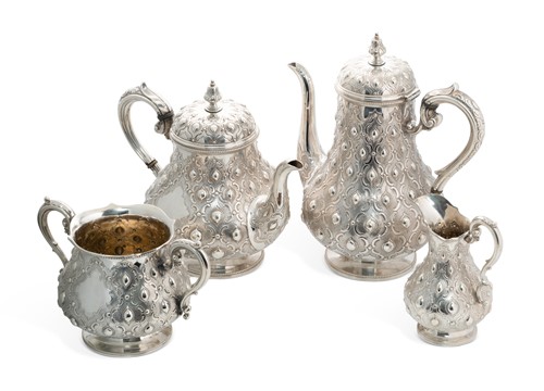 Lot 363 - A Victorian silver four piece tea service