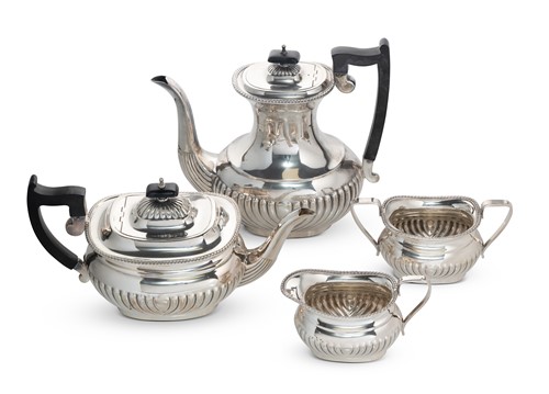 Lot 422 - An Elizabeth II silver four piece tea and coffee set