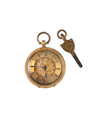 Lot 248 - A Swiss 18ct gold open faced pocket watch