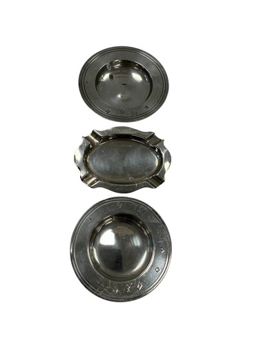 Lot 333 - A hallmarked silver ashtray together with two...